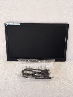 🖥️ AOC E1659FWU Portable USB LED Monitor – 15.6” Widescreen – Black